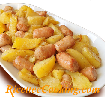 Luganega e patate al forno